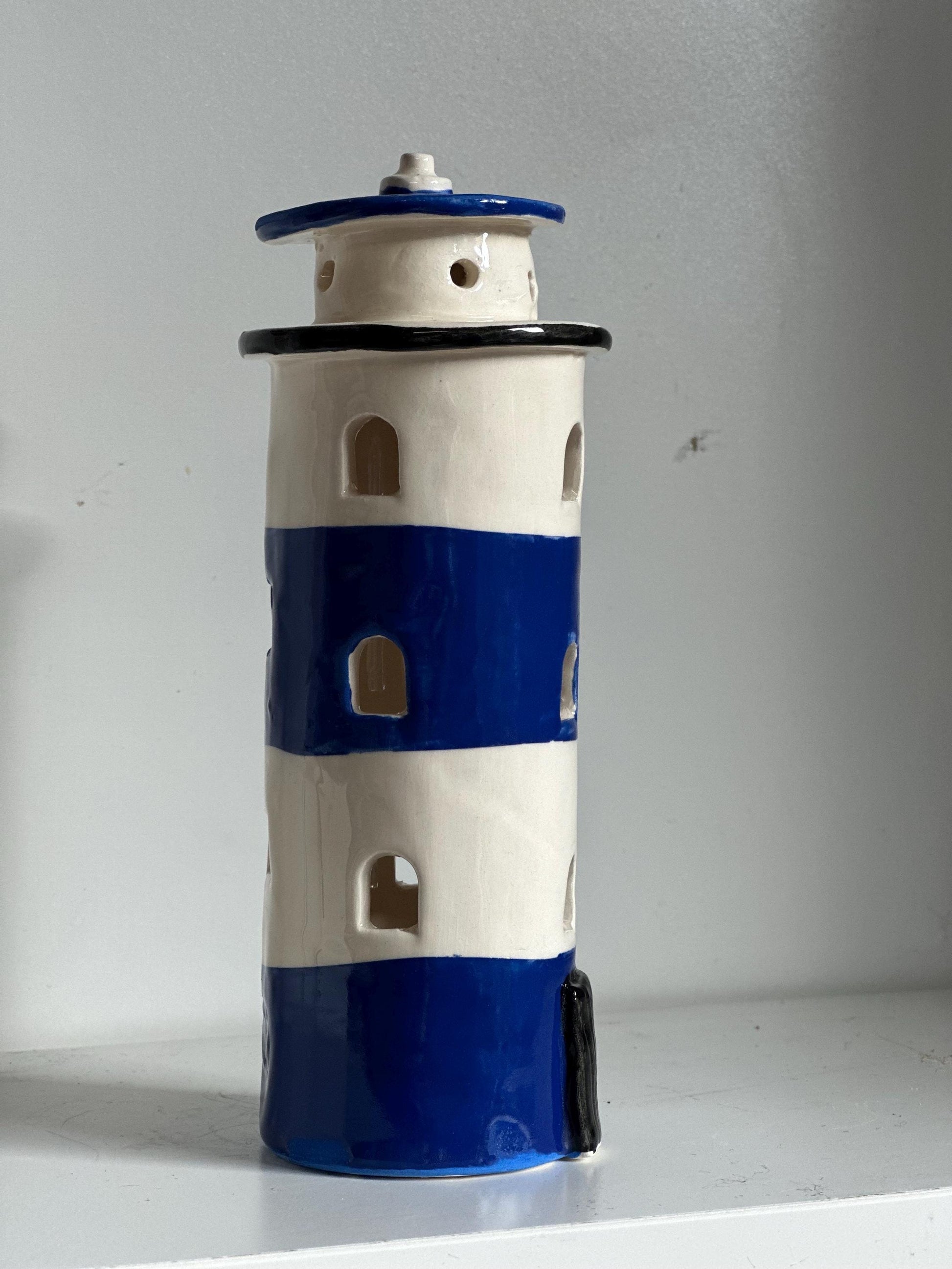 Handmade Ceramic Tealight Lighthouse