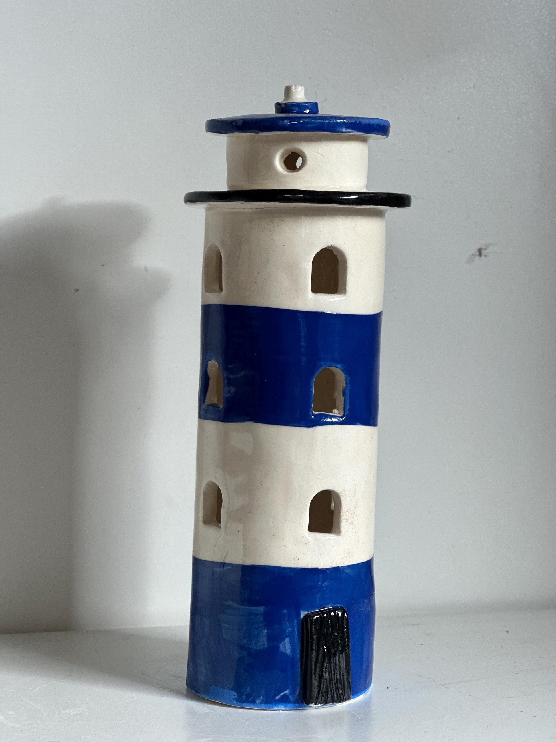 Handmade Ceramic Tealight Lighthouse