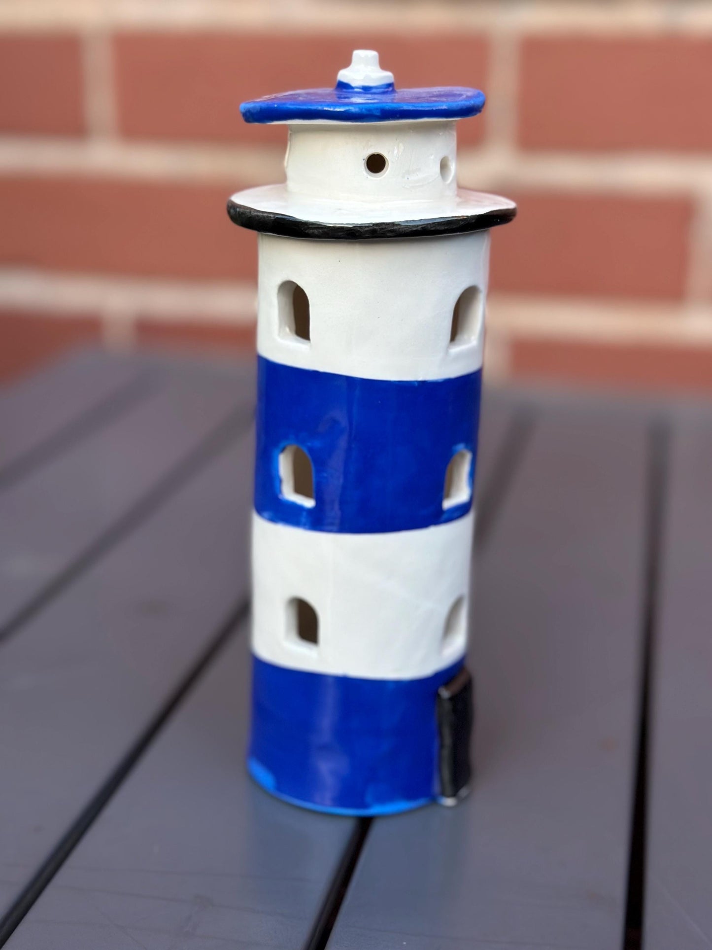 Handmade Ceramic Tealight Lighthouse