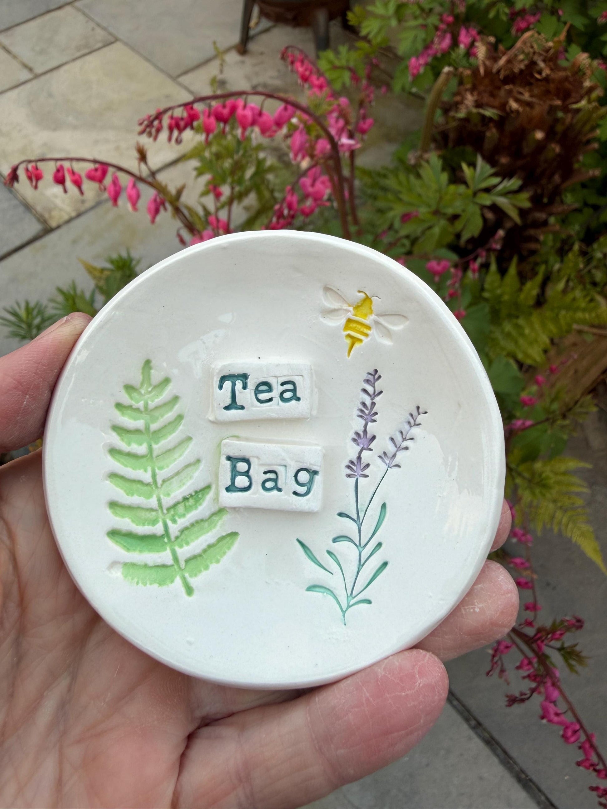 Tea Bag Dish Ceramic Handmade. Hand Painted