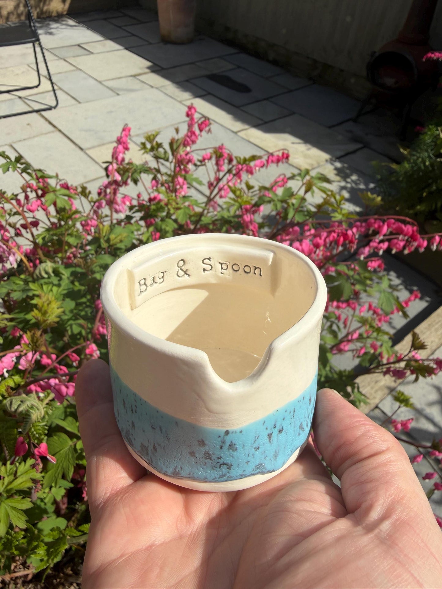 Pretty Ceramic Tea Bag & Spoon pot