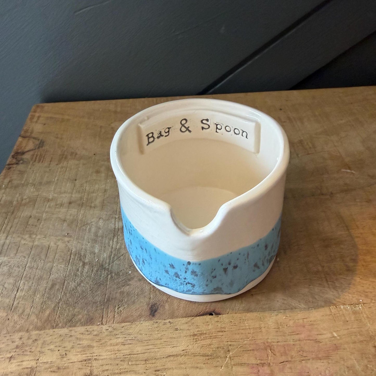 Pretty Ceramic Tea Bag & Spoon pot
