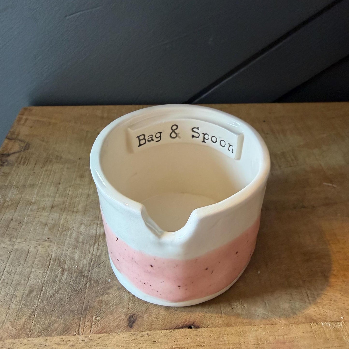 Pretty Ceramic Tea Bag & Spoon pot